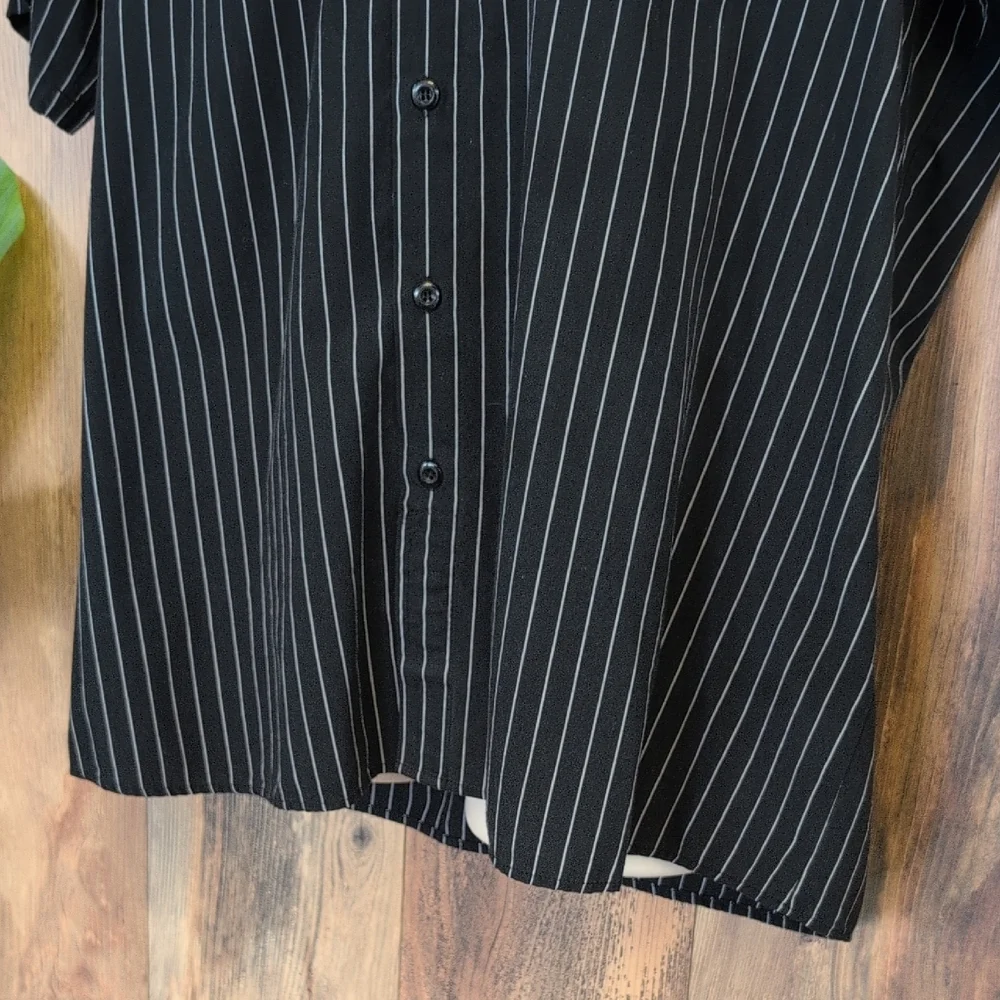 Jack Daniels Old No 7 Black Pinstripe Casual Button Down Shirt 2XL     P350